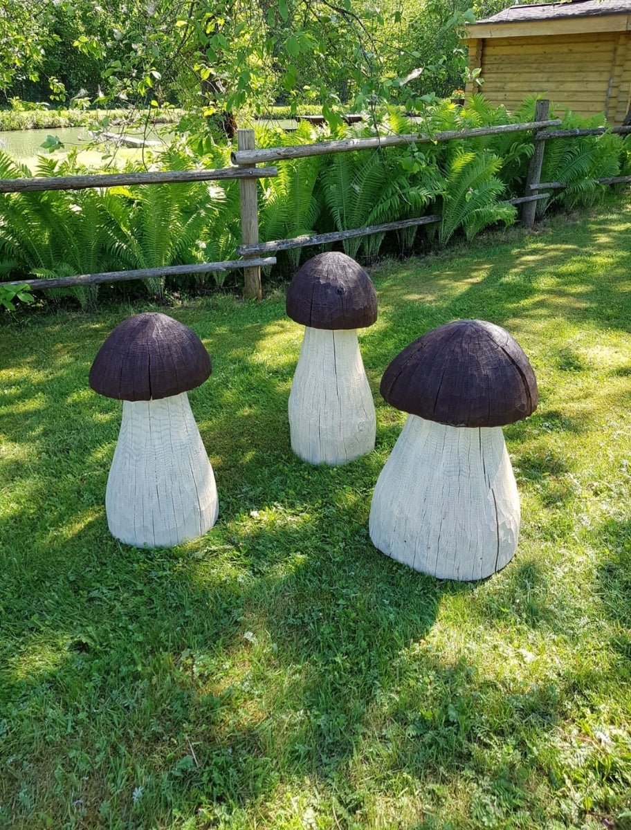 Wooden garden decorations painted in Linseed Oil Paint Elk shade.