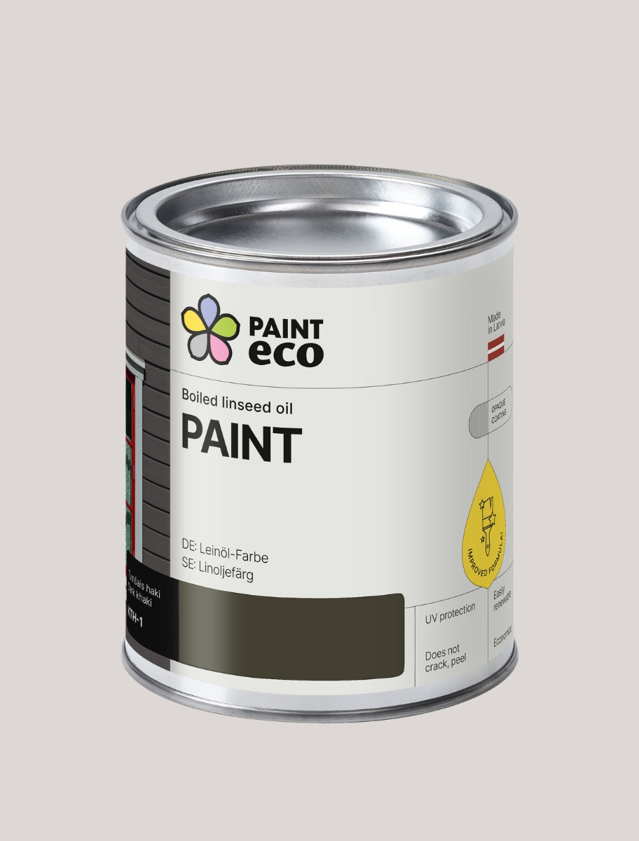 PaintEco Boiled linseed oil PAINT can in Dark khaki shade 0.75L size