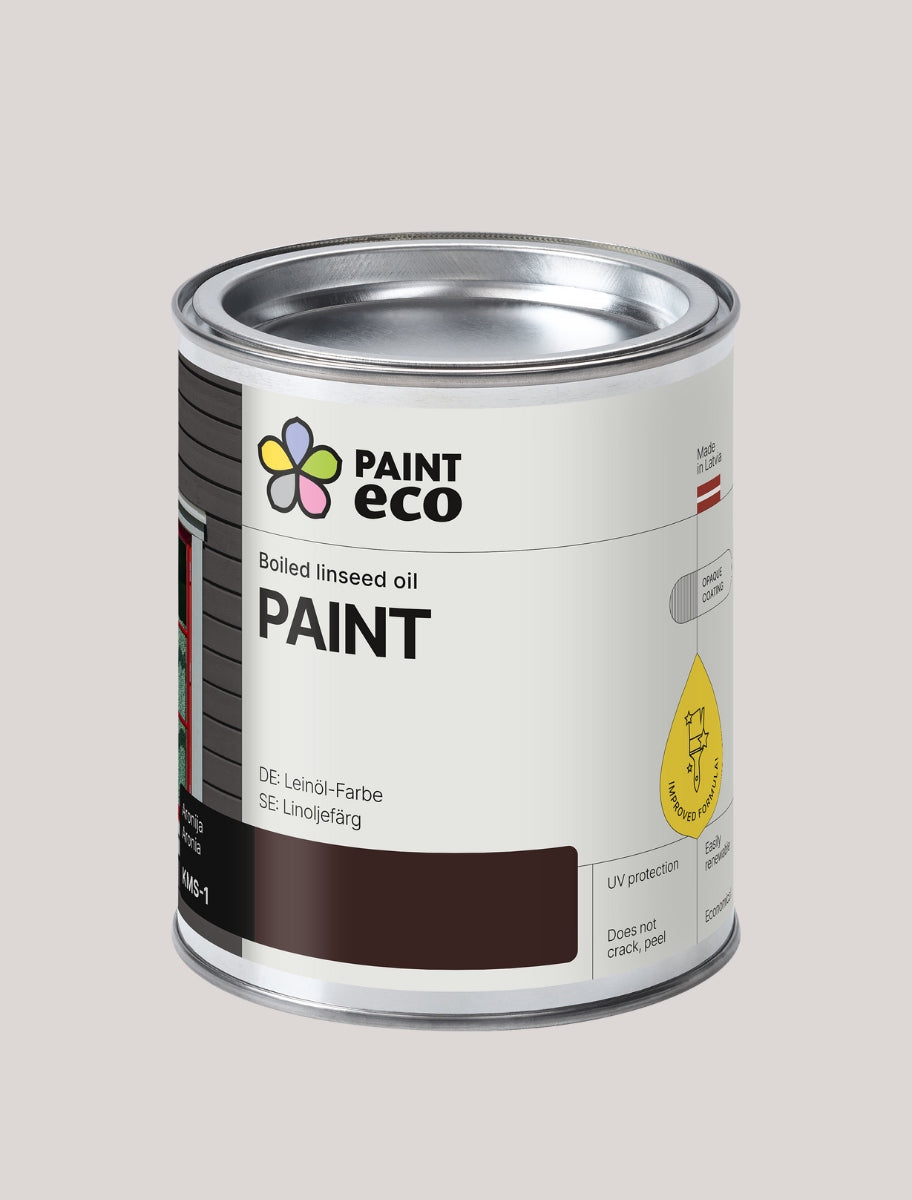 PaintEco Boiled linseed oil PAINT can in Aronia shade 0.75L size