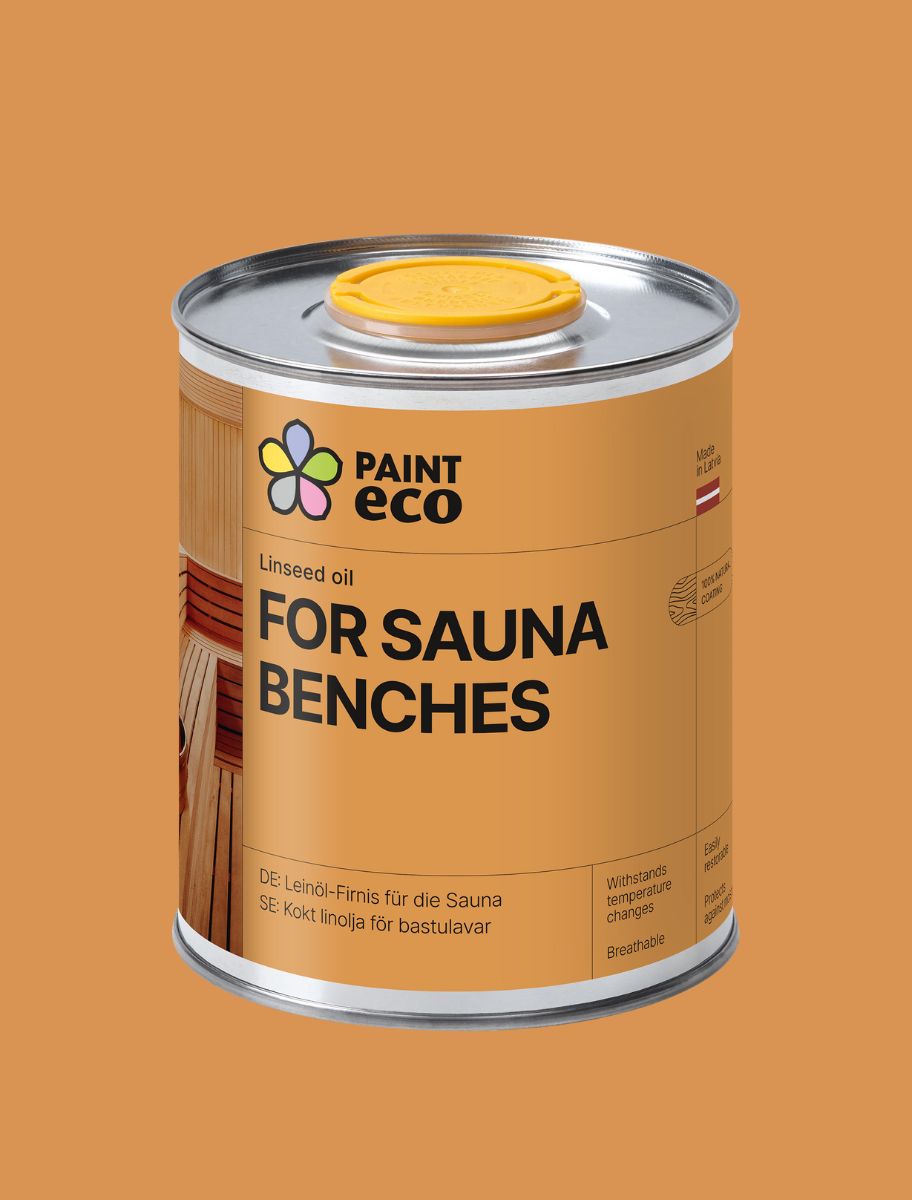 Linseed oil for Sauna Benches made from 100% natural, specially heated linseed oil.