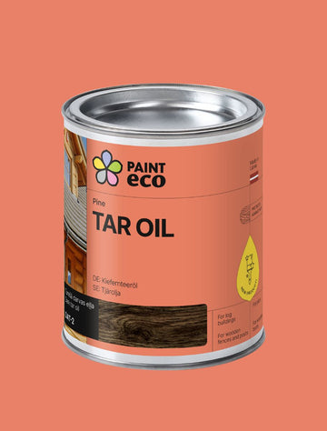 PAINT ECO Tar Oil – natural protective wood treatment for outdoor durability and rich color enhancement.