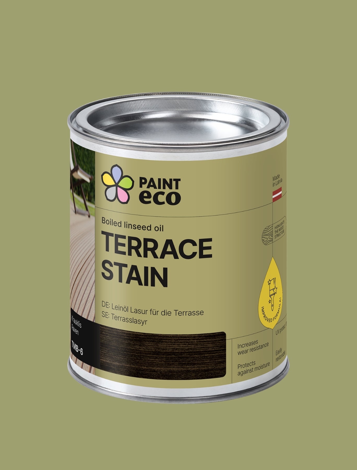 Boiled linseed oil Stain for Terrace Raven TMB-6