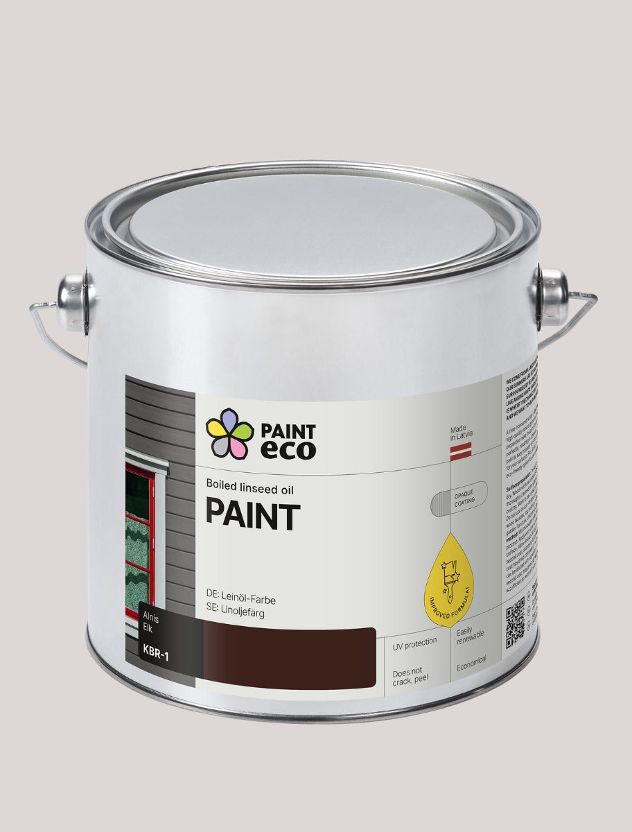 PaintEco Boiled linseed oil PAINT can in Elk shade 2.5L size