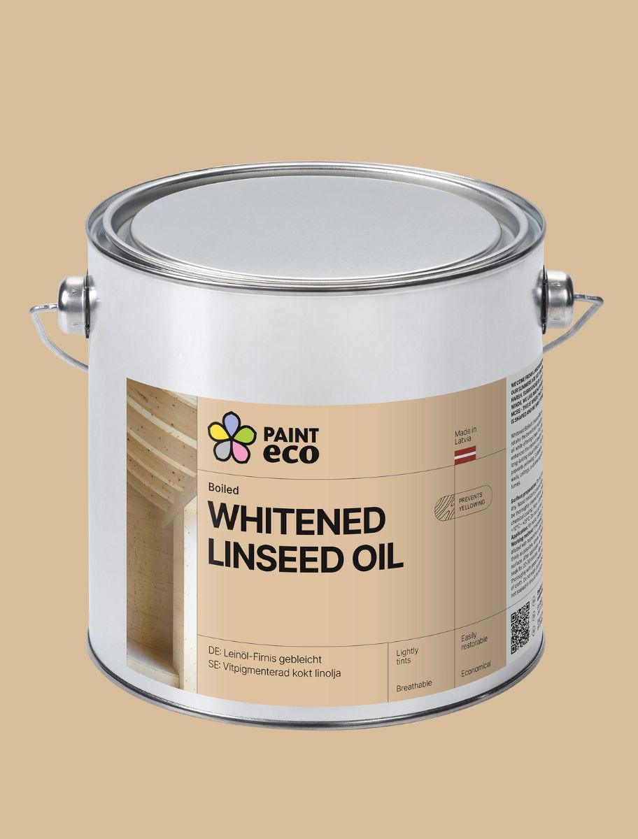 Paint Eco Whitened Boiled Linseed Oil is a unique product that preserves the advantageous qualities of traditional linseed oil while providing a stunning whitened appearance.