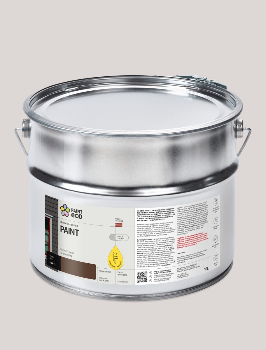 PaintEco Boiled linseed oil PAINT can in Deer shade 10L size
