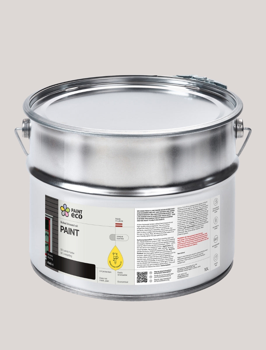 Metal can of Paint Eco Natural Boiled linseed oil paint 10L size