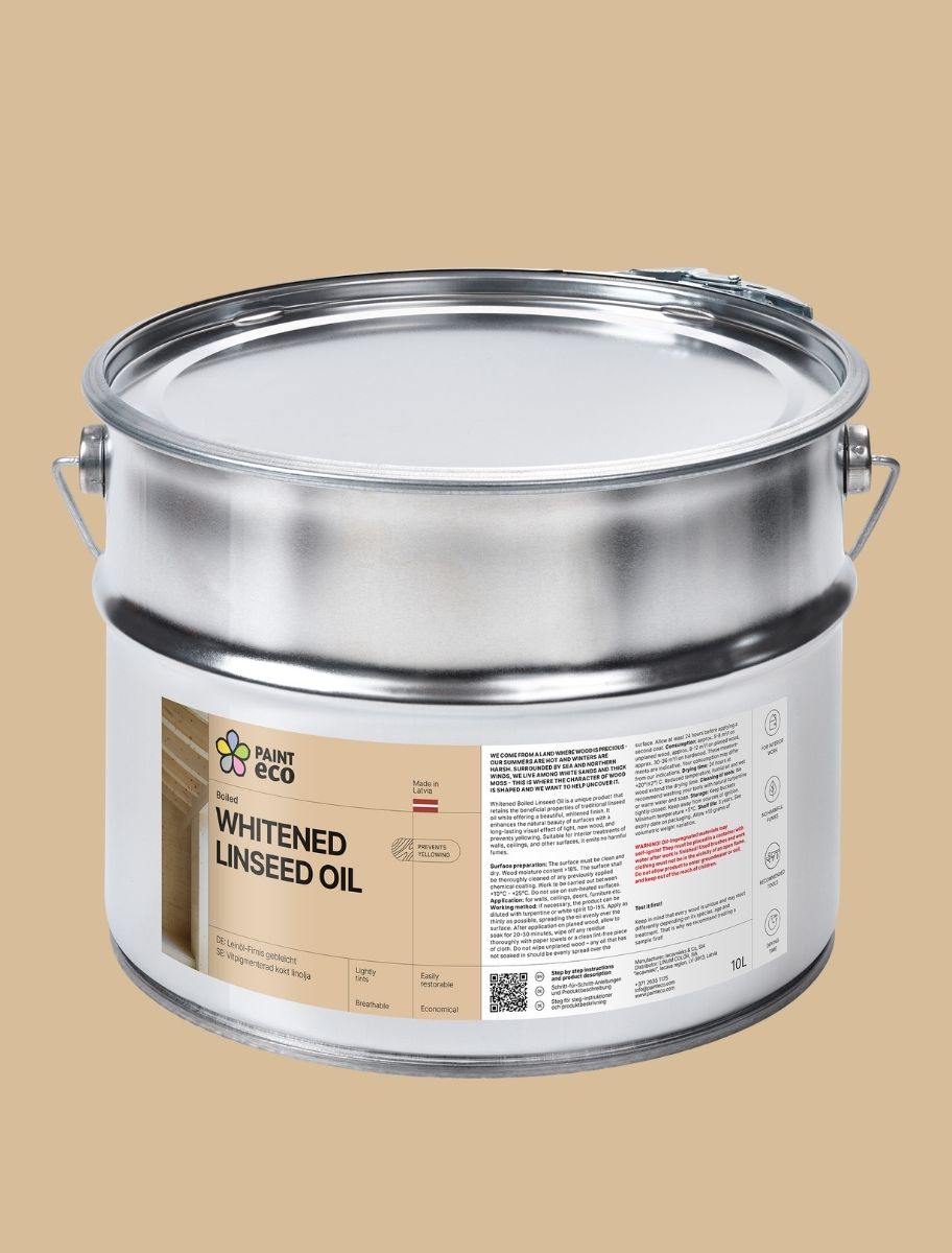 Whitened Boiled Linseed Oil 10 L volume in metal can