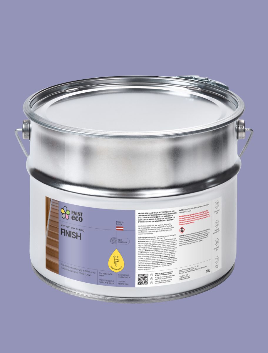 Matt hard wax coating FINISH FOR INTERIOR WORK in 10 L volume.