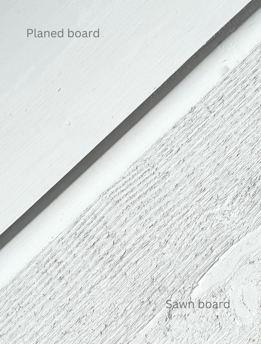 A wooden facade coated with Paint Eco linseed oil paint, providing a durable, breathable, and eco-friendly finish.