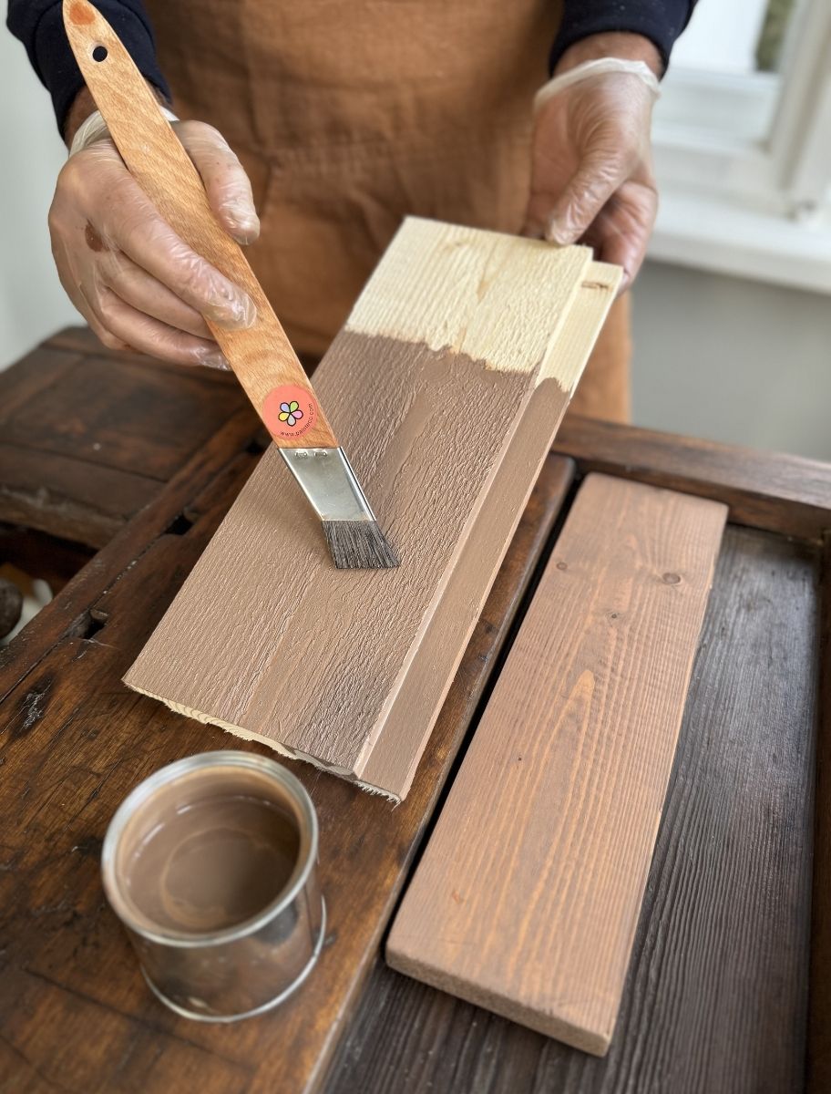 Boiled linseed oil stain on wood